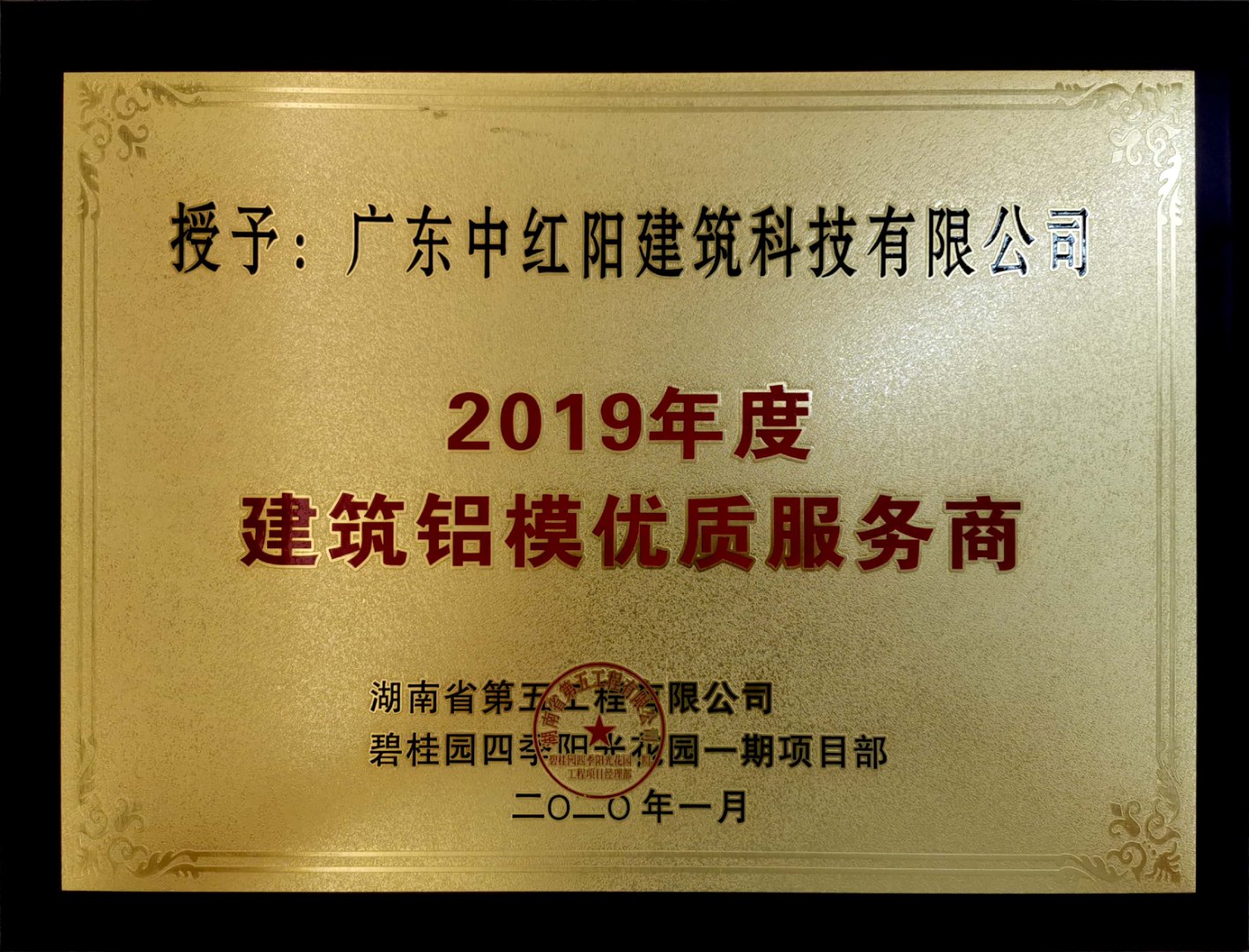 2019年度建筑鋁模優(yōu)質(zhì)供應(yīng)商 ( 碧桂園四季陽光花園 )